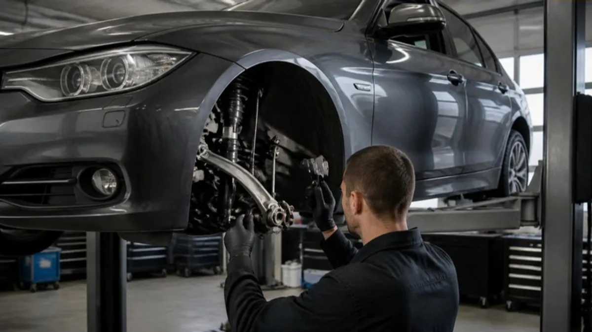Ремонт передней подвески BMW на подъёмнике
