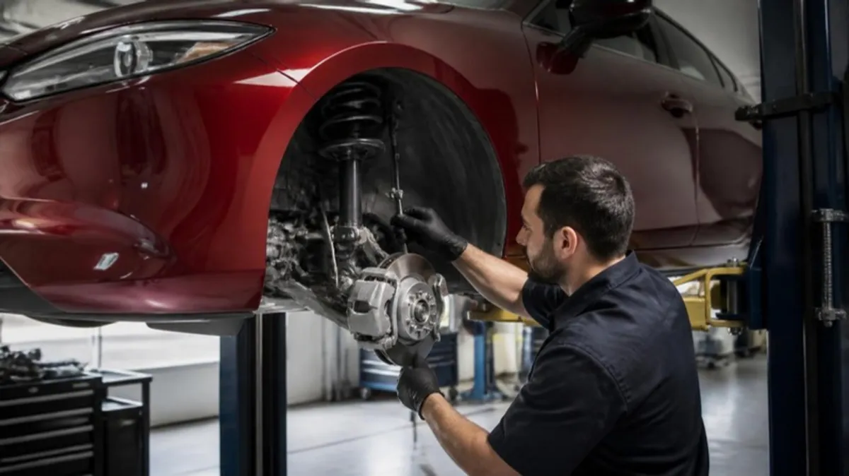 Ремонт передней подвески Mazda 3 на подъёмнике