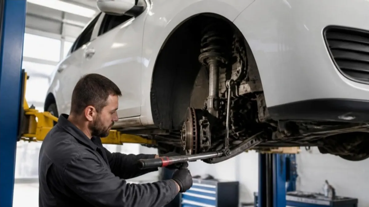 Ремонт передней подвески Renault Logan на подъёмнике