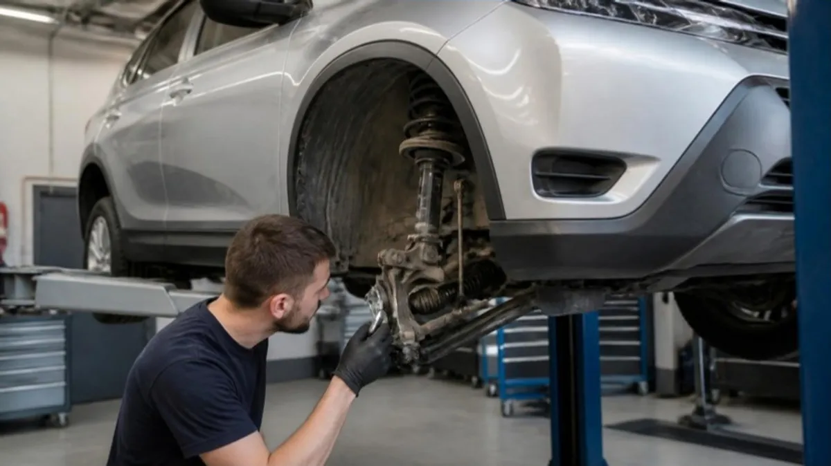 Ремонт передней подвески Toyota RAV4 на подъёмнике