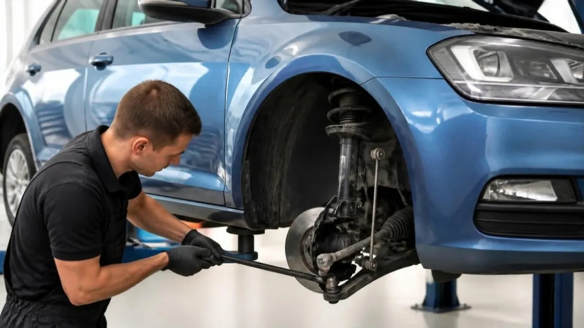 Передняя подвеска Volkswagen Golf на подъёмнике