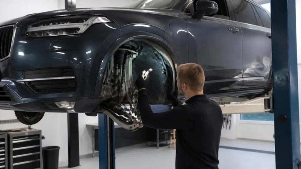 Ремонт передней подвески Volvo XC90 на подъёмнике